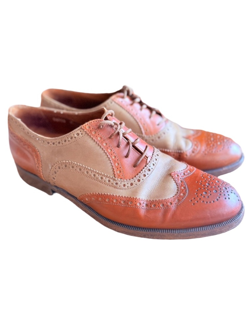 Bruno Magli Two-Tone Wingtip Brogue Oxford Italy Sz 10.5